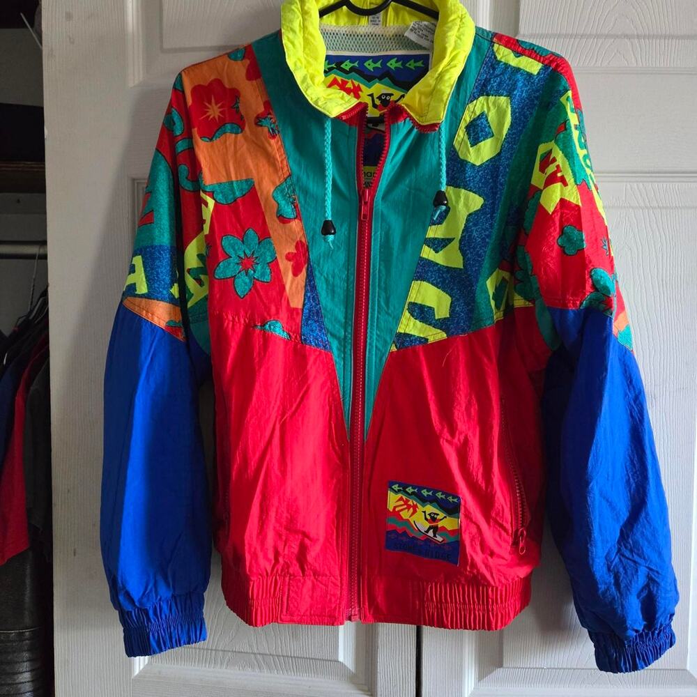 Colourful 80s windbreaker jacket jacket